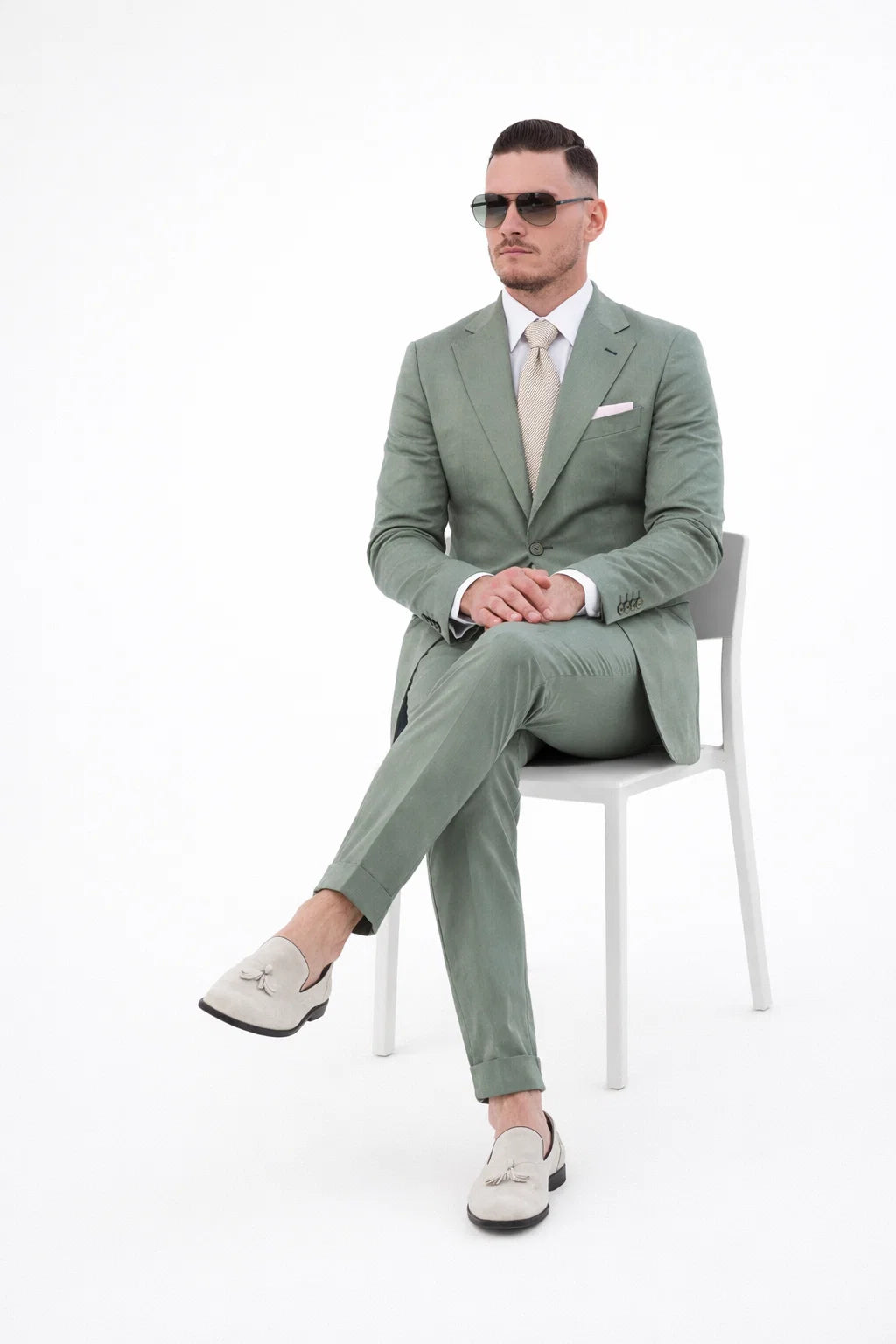 Men Light Green Suit