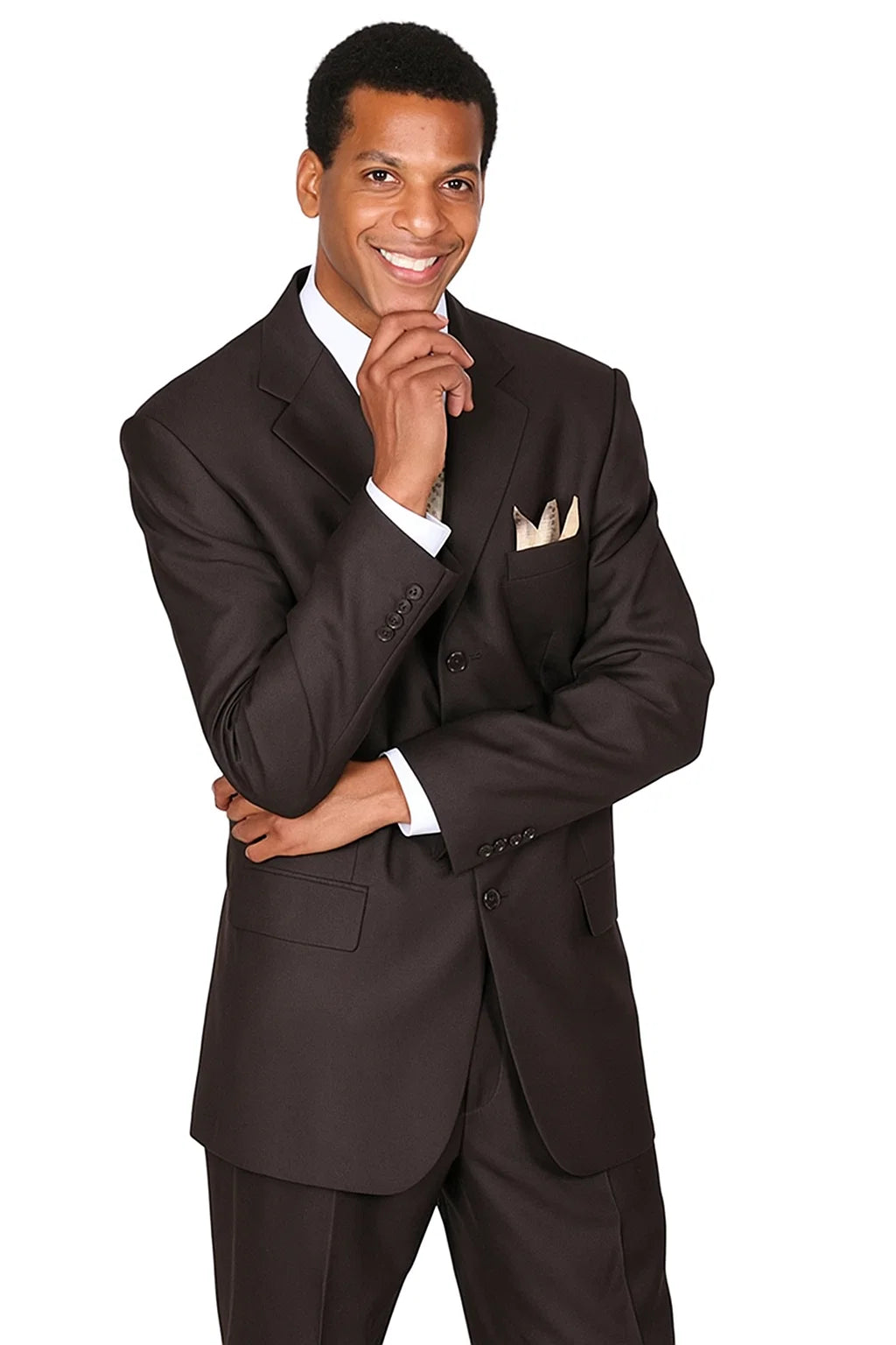 Men's-3-button-wool-brown