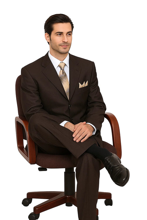 Men's-3-button-wool-brown