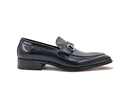 Carrucci Menâ€™s Burnished Slip-On Loafer with Buckle Detail