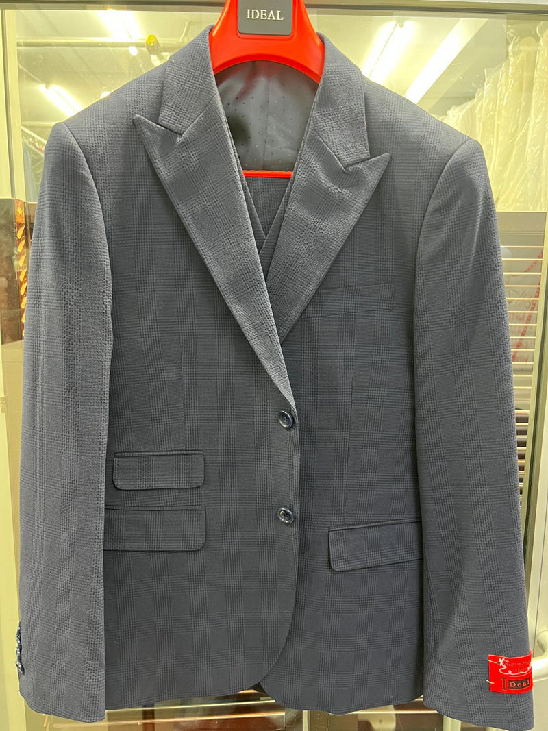 Men's Charcoal Grey Checkered Sport Coat â€“ Classic Plaid Windowpane Pattern Blazer