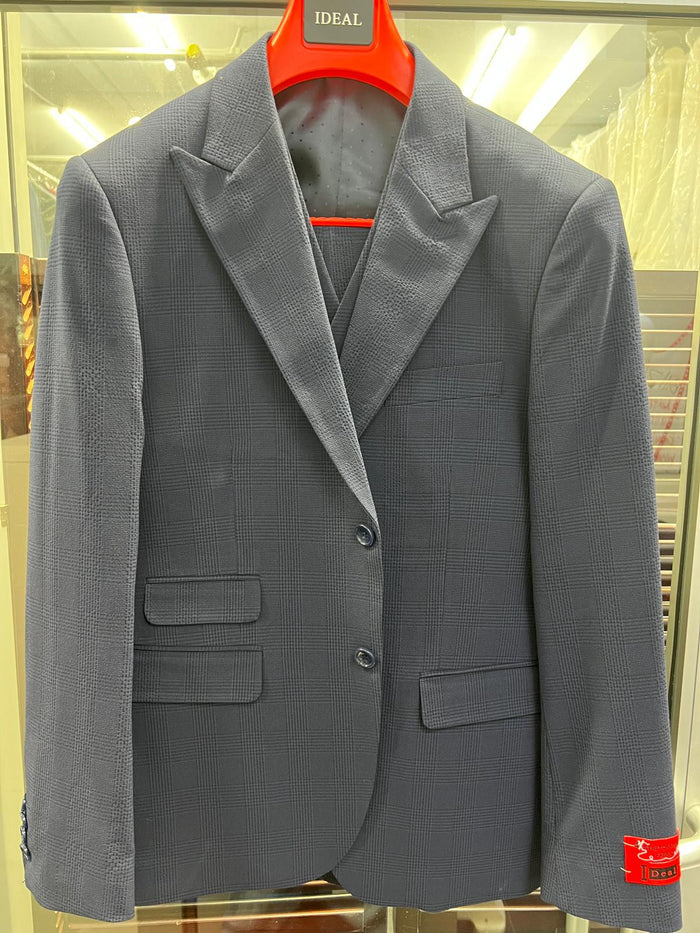 Men's Charcoal Grey Checkered Sport Coat â€“ Classic Plaid Windowpane Pattern Blazer