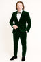 Menâ€™s Emerald Green Velvet Suits â€“ Slim Fit Tuxedo for Weddings, Prom, and Red Carpet Events