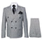 Men's Grey Glen Plaid Double-Breasted Suit â€“ Classic Prince of Wales Check Two-Piece Set By Rossiman