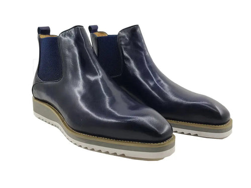 Patina Leather Chelsea Boots for Men