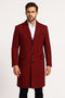Menâ€™s Red and Black Houndstooth Overcoat â€“ Classic Wool Long Coat - Christmas Tartan Coat