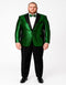 Men's Green Sequin Tuxedo Jacket with Black Satin Lapel and Bow Tie – Sparkling Party and Stage Blazer By Alberto Nardoni