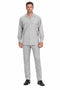 Mens Luxury Grey Wool Two-Piece Leisure Walking Suit