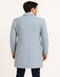 Menâ€™s Light Blue Wool Overcoat â€“ Classic Single-Breasted Long Coat - Sky Blue Carcoat Wool Fabric