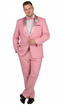 Men’s Rose Pink Tuxedo Suit – Slim Fit 2-Piece Wedding, Prom & Formal Wear Set