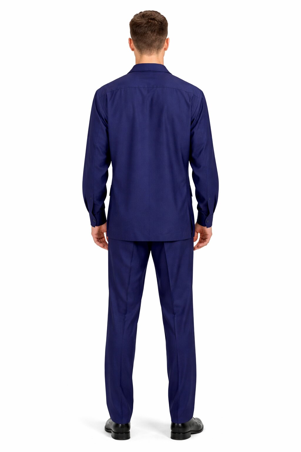 Mens Luxury Navy Blue Wool Two-Piece Leisure Walking Suit