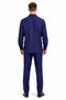 Mens Luxury Navy Blue Wool Two-Piece Leisure Walking Suit