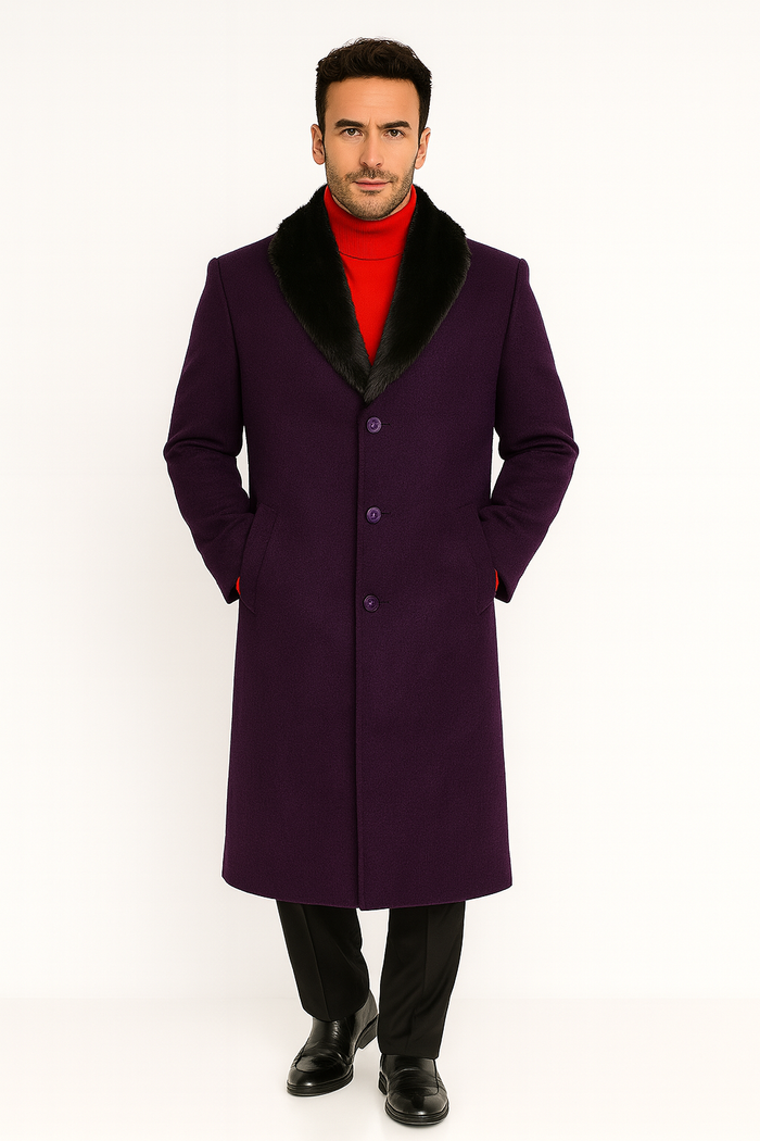 Purple Overcoat ~ Long Men's Dress Topcoat