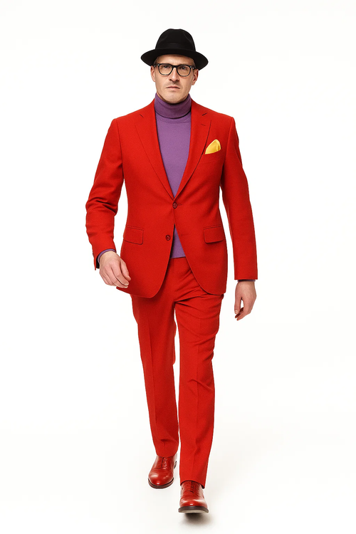 Discounted Jacket and Pants 2 Button Cheap Priced Business Suits Clearance Sale Hot Mens Red Suit