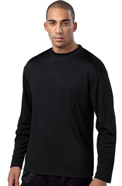 Mens Knitted Rayon Silky Smooth Feel Sweater Long Sleeve Black