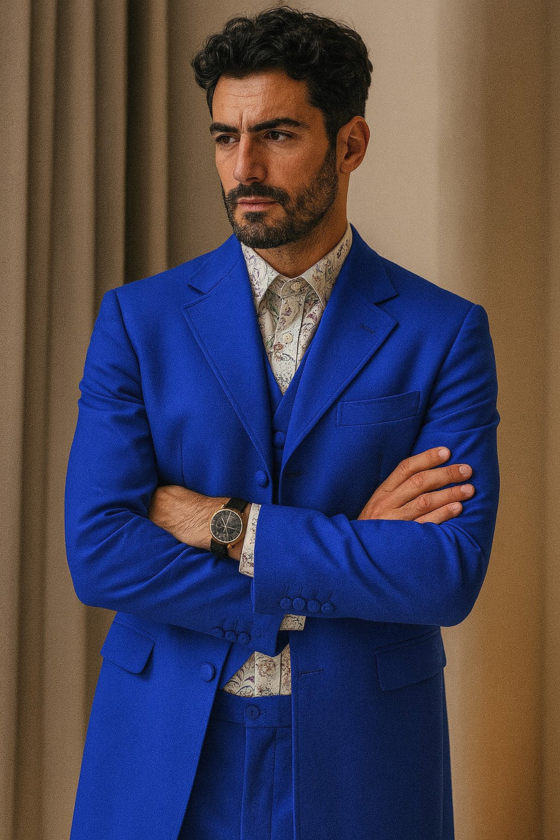 Men's Royal Seven Button Zoot Dress Zoo t Suit - Pimp Suit - Zuit Suit for Men