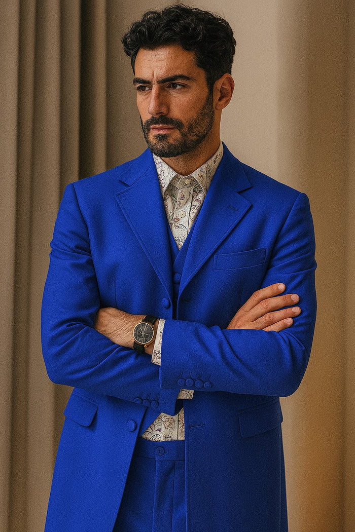 Men's Royal Seven Button Zoot Dress Zoo t Suit - Pimp Suit - Zuit Suit for Men