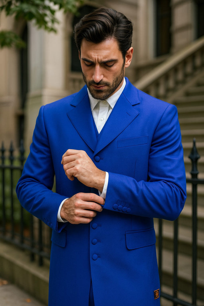 Men's Royal Seven Button Zoot Dress Zoo t Suit - Pimp Suit - Zuit Suit for Men