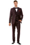 Menâ€™s Two Button Vested Vintage Style Tweed Wedding Suit â€“ Burgundy