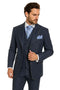 Vintage men's denim suit in dark blue. Includes a cotton blazer (structured lapels, slim fit), a three-button vest, and matching pants. Classic and stylish.
