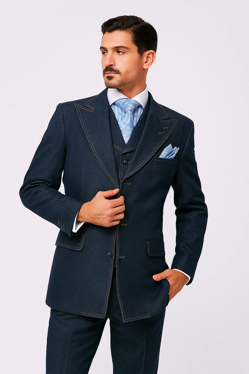  Men's Vintage Denim Suit 