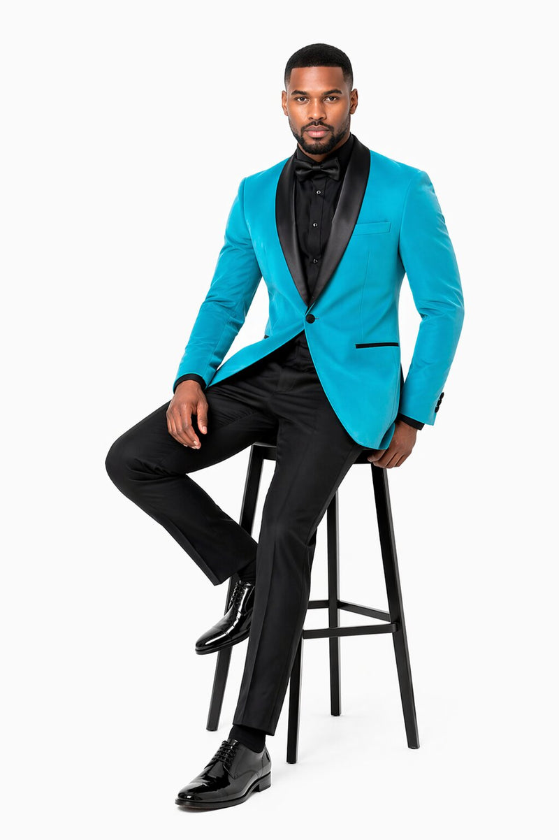 Aqua Blue Dinner Jacket - Tiffany Color Mens Blazer