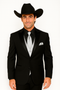 Men 2 Button Trim Cowboy in Black Cowboy Suit - Country Wedding Suits