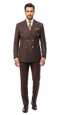 Mens Double Breasted Suits Gold Buttons -  Brown Suit - Double Breasted Blazer