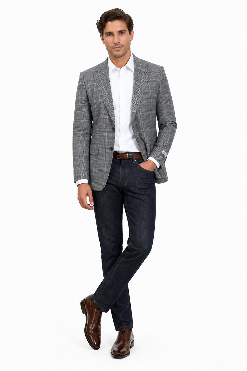 Stacy Adams Men's Hybrid Fit Sport Coat - Windowpane Plaid
