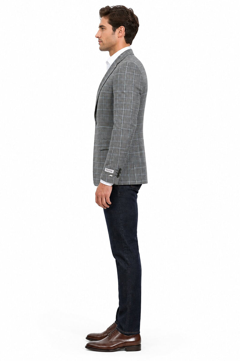 Stacy Adams Men's Hybrid Fit Sport Coat - Windowpane Plaid