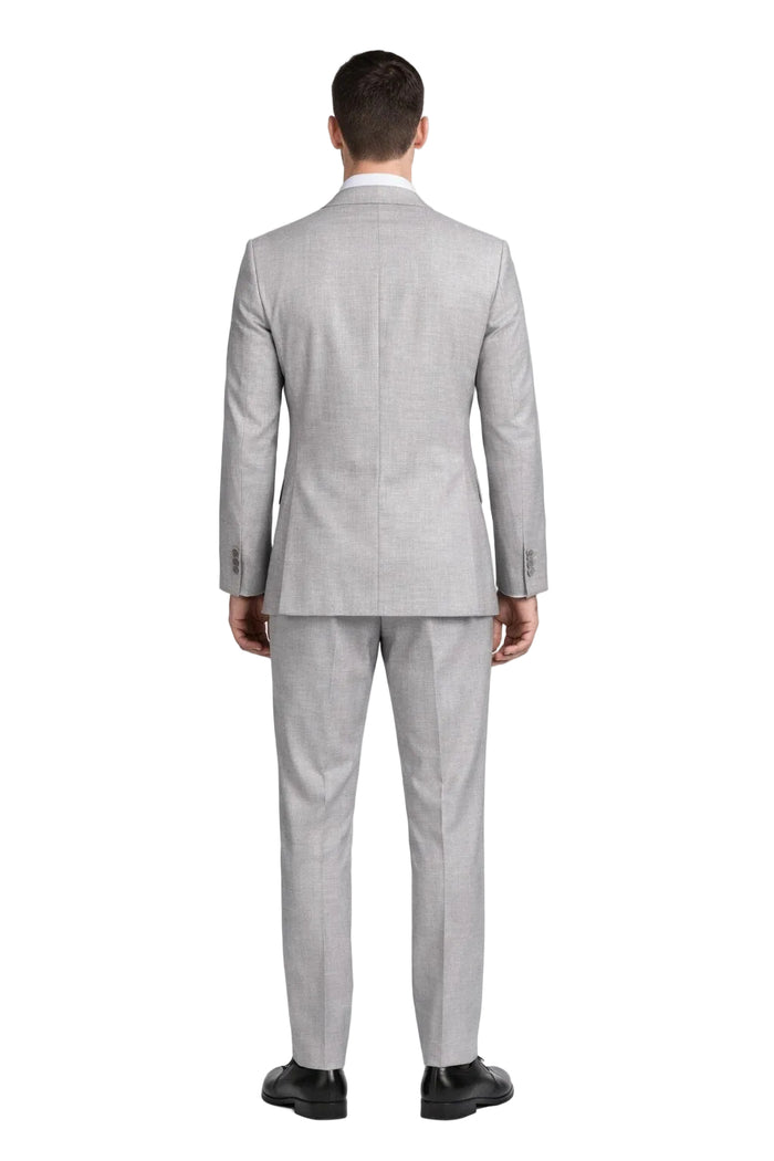 Light Grey Mens Two-Piece Suit – Slim Fit Jacket and Trousers with Tie