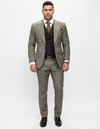 Statement Suits - Wool Suits - Peak Lapel Suits - Ticket Pocket - Modern Fit - Olive Suit