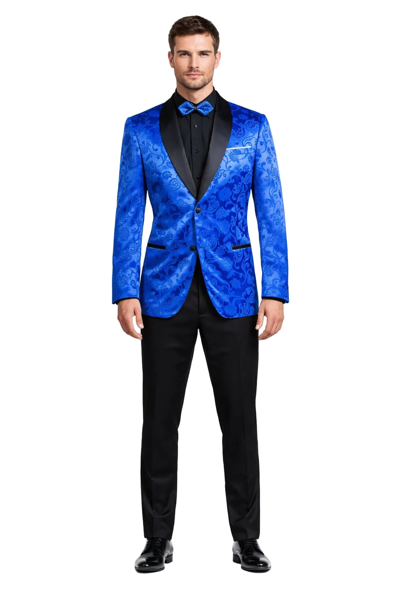 Mens Blazer - Paisley Sport Coat - Royal Prom 2026 Tuxedo Dinner Jacket Blazer