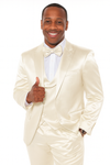Mens Formal Champagne Satin Tuxedo Set – Ideal for Weddings and Prom Suit