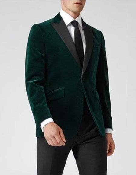 Mens Green Velvet Blazer