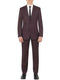 Men's Burgundy Two Button 65% Tetron 35% Viscose Slim Fit Burgundy Suit - AlbertoNardoniStore