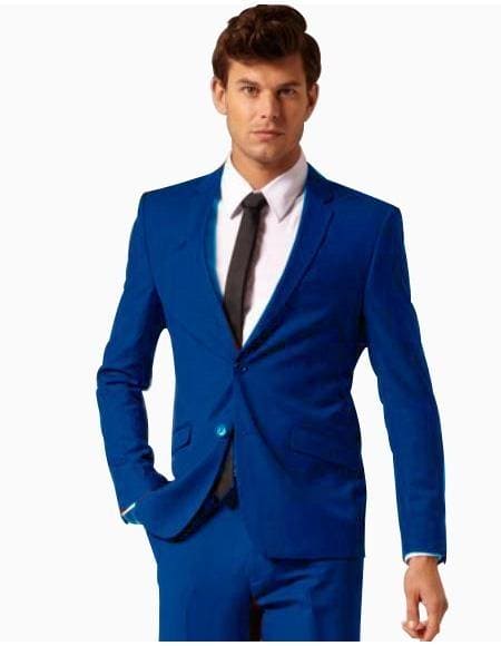 Royal Blue Slim Fit Suit - AlbertoNardoniStore