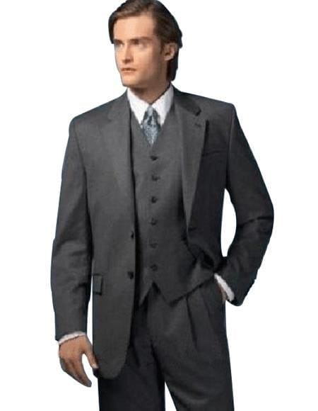 Size 54 Short Charcoal Gray Suit Size Suit - AlbertoNardoniStore