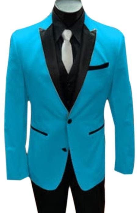 Mens Turquoise Blazer - Turquoise Suit Jacket