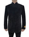 Mens 8 Button Mandarin Collar Tuxedo in Black Velvet