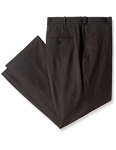 Mens Black Pinstripe Dress Pants - Stripe Slacks - Two Side Pockets with zipper fly