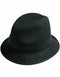 Black men's bucket hat crafted from soft, textured felt. It has a rounded crown, angled slightly, and a wide, downward-sloping brim. Features a fabric band detail.
