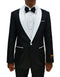 Mens Swirl & Diamond Pattern Prom Tuxedo Jacket in Black & White