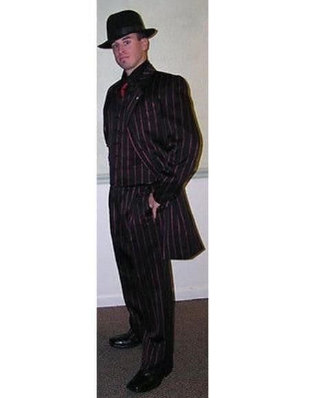 WTXZoot200 2020 New Formal Style Royal Blue Pinstripe ~ Stripe Fashion Long Zoot Dress Zoot Suit - Pimp Suit - Zuit Suit For Men Pre Order September 30/2020