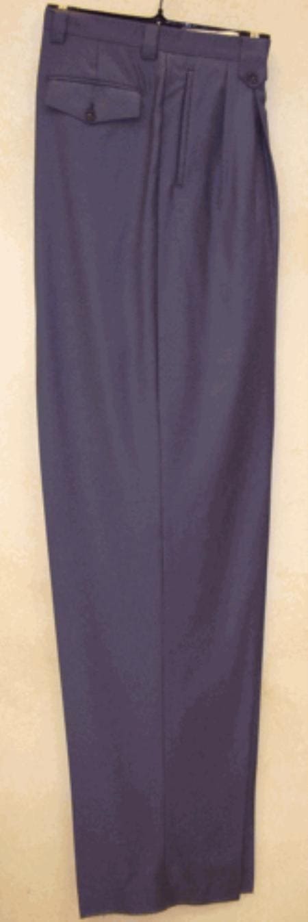 Mens 52 Pleated Dress Pants Mizzani Pleated Super 120'S - AlbertoNardoniStore