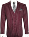 Gangster Suit - Mobster Suit - Mafia Suit For Mens 2 Button Gangster Pinstripe Suit in Burgundy