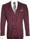 Mens Pimp Suit -Gangster Suit - Mobster Suit - Mafia Suit For Mens 2 Button Gangster Pinstripe Suit in Burgundy