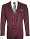 Gangster Suit - Mobster Suit - Mafia Suit For Mens 2 Button Gangster Pinstripe Burgundy Suit