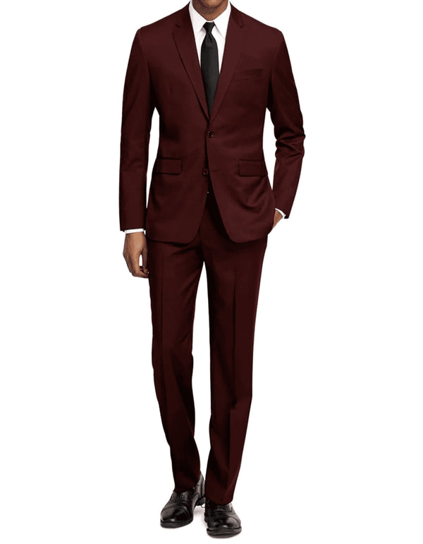 Mens Slim Fit  Burgundy Suit