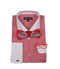 Mens New Years Outfit Men's Checks Shirt Red French Cuff With White Collared Contrast High Fashion Bowtie And Handkerchief White Collar Two Toned Contrast